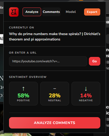 YTCA Chrome Extension in action