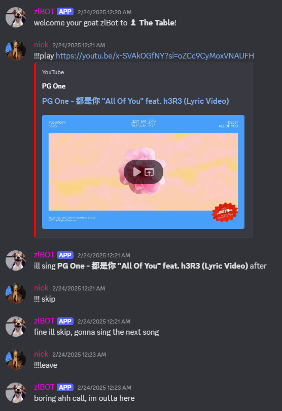 Image to illustrate the Discord bot in action