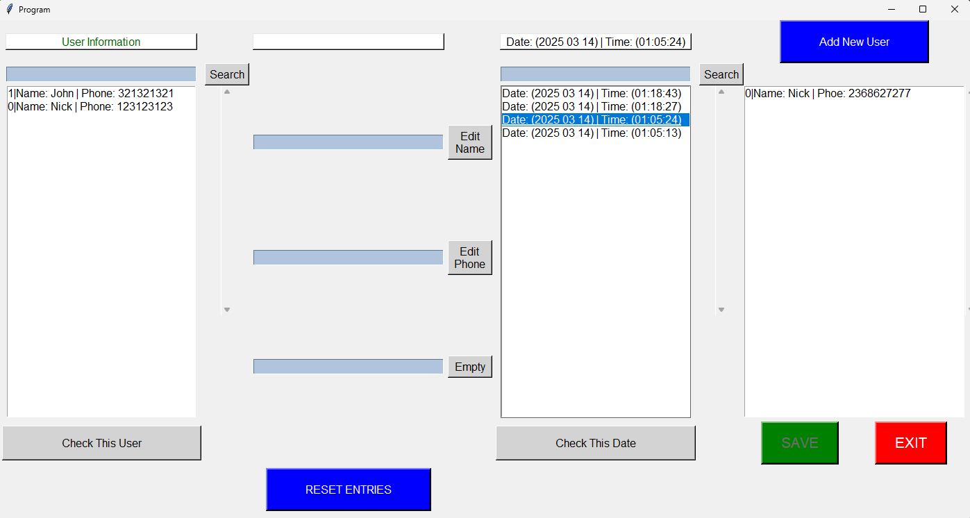 Image to illustrate the user info app in action